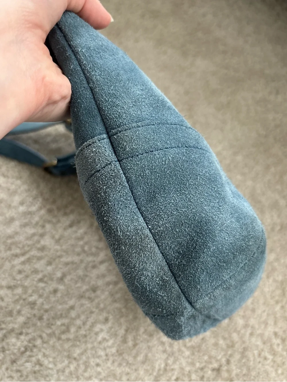 Vintage coach pool blue suede soho slim hobo bag